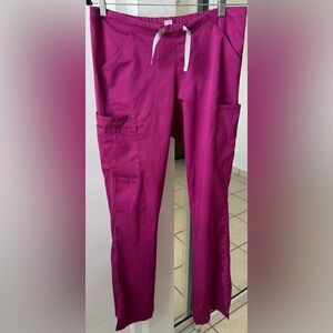 WonderWink Women's Wine Utility Scrub Pants with Drawstring Waist